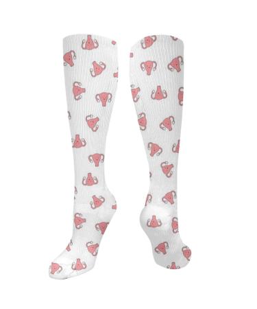 Happy Crazy Uterus White compression socks for women and men with a circulation of 15-20 mmHg is the best support for sporty running and cycling