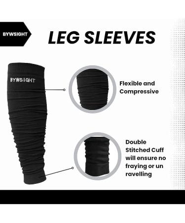 BYWSIGHT Football Leg Sleeves   2 Pairs  Calf Support Sleeves  Leg Compression Sleeve for Men and Women Sports Black Youth - Buy Online on GoSupps.com