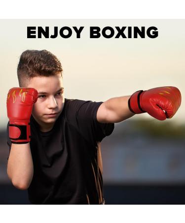 Flintronic Boxing Gloves for Kids - 6oz Junior Kickboxing & Muay Thai Gloves (Ages 3-10) - Red Flame - Buy Online on GoSupps.com