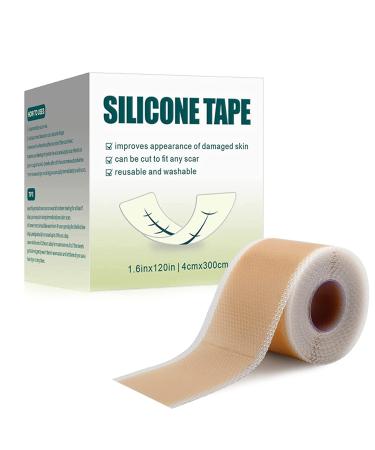 Silicone Scar Sheets 1.6  x 120  Tape Roll  Keloid Bump Removal Strips  Scar Reducing Treatments for Surgical Scars  Burn  Tummy Tucks  Acne  C-Section  Stretch Mark Patch Away Wound Bandages 1.6x120