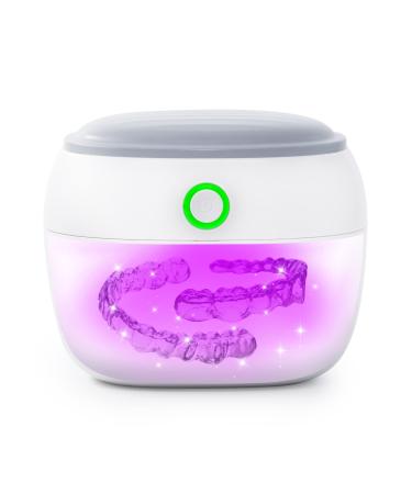 Retainer Case, UVC Sanitizer Invisalign Cleaner Case, Denture Case, Night Mouth Guard Case, Retainer Braces. Cute Pacifier Sterilizer by ALNEC (White)
