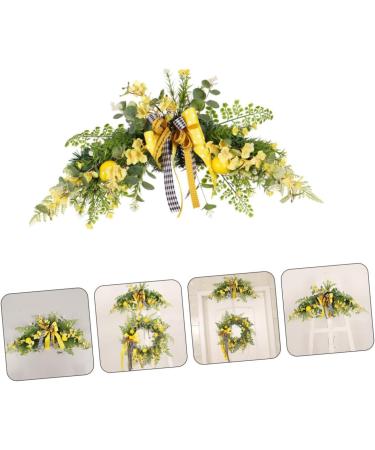 Alipis 2pcs Simulation Flower Door Hanging Garland Eucalyptus Plant Household Lemon Adorn Wall Hanging Yellowx2pcs 60x30cmx2pcs - Buy Online on GoSupps.com