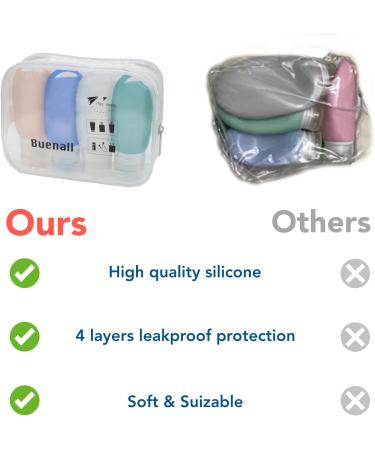 Buenall Basic Travel Accessories Set - TSA Approved Quart Bag & Leak Proof Silicone Toiletries Tubes for Baby - Carry-On Friendly - Buy Online on GoSupps.com