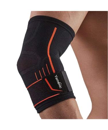 Yamonic elbow support sleeves adjustable elbow support single-arm sleeve for tennisel arches golf arm weight lifting tendinitis relief of joint pain medium (25-30cm) medium 25-30cm