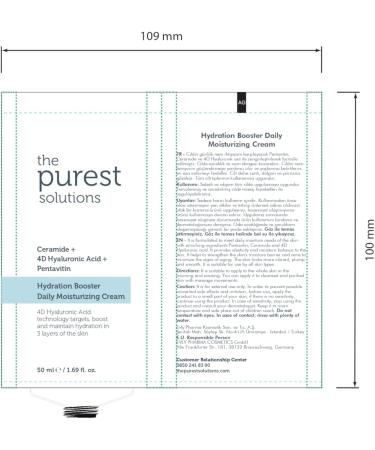 The Purest Solutions Hydration Booster Daily Moisturizing Cream - Ceramide + 4D Hyaluronic Acid + Pentavitin - 24-Hour Effective Intensive Care for All Skin Types - Vegan | Cruelty Free (50 ml) - Buy Online on GoSupps.com
