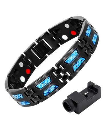 Power Magnetic Bracelet Carbon Blue Magnetic Therapy Bracelet Magnetic Therapy Fit Plus Bracelet Body firming Bracelet ImproVe Blood Circulation