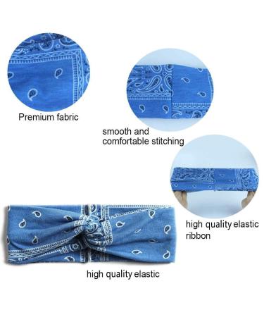 4 Pack Women's Flower Print Headbands - Elastic Turban Hair Wraps for Yoga Sports & Fashion - Buy Online on GoSupps.com