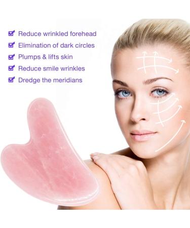 Rose Quartz Gua Sha Massage Tool for Facial & Body Spa | Jade Stone Gua-Sha Treatment for Trigger Point Acupressure Relief - Buy Online on GoSupps.com