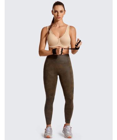 SYROKAN Women's Max Control High Impact Sports Bra | 38DD Beige | Adjustable Straps - Buy Online on GoSupps.com