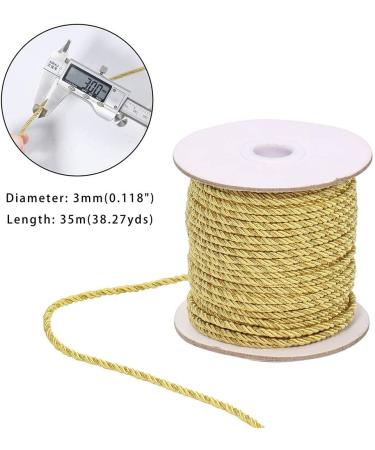 PandaHall 3mm Metallic Twisted Cord Rope - 35 Yards | Gold Satin Shiny Cord for Home Decor and Graduation Honor Cord - Buy Online on GoSupps.com