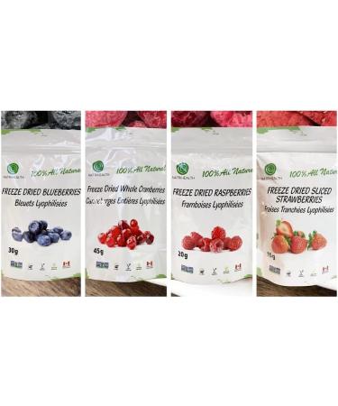 Freeze Dried Berries Varies Set - Raspberries/Blueberries/Strawberries/Cranberries - 100% Fruit - Grown in North America Delicious Fruit Snacks Small - Buy Online on GoSupps.com