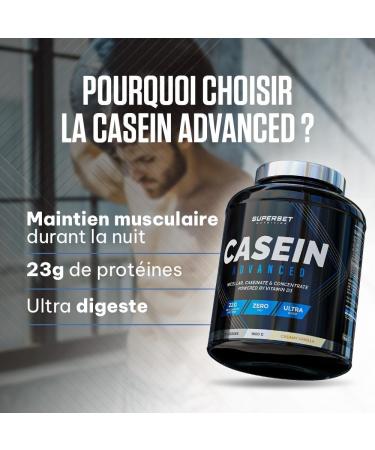 Superset Nutrition - 100% Casein Advanced (1.8 kg) - Slow Assimilation Protein - Dry Anti-Catabolic and Muscle Gain Goals - Low Sugars Enriched with Vitamin D3 - Creamy Vanilla - Buy Online on GoSupps.com