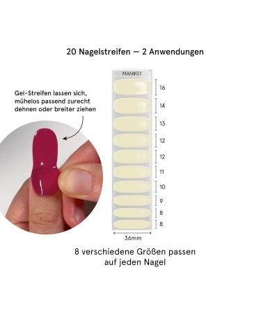 Maniko UV Gel Strips - Vegan Self-Adhesive Nail Film for Long-Lasting Manicure (20 Strips) - Chilly Vanilly - Up to 2 Applications - Buy Online on GoSupps.com