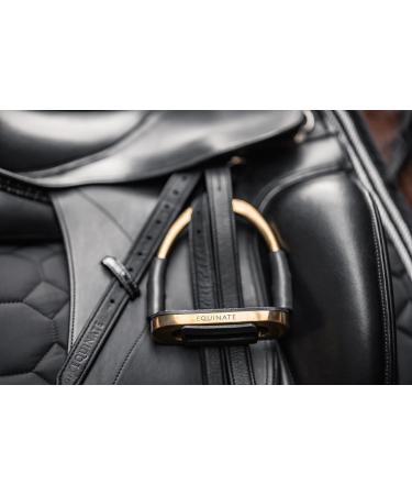 Equinate Safety Bar Charles 12cm Gold | Anti-Slip Rubber Tread Stirrup for Adults & Children | Ankle Relief - 2 Pieces - Buy Online on GoSupps.com
