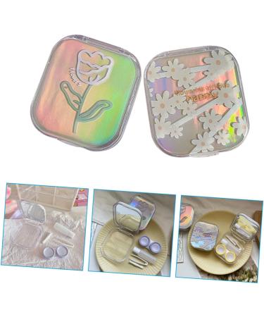 PartyKindom 2pcs Colored Contact Lenses Case - Travel Storage with Replaceable Mirror Film - Buy Online on GoSupps.com