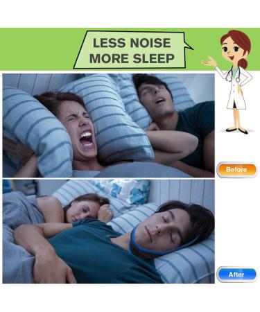 Adjustable Anti Snore Chin Strap for Men and Women - Stop Snoring, Improve Sleep Quality - Blue Snoring Solution - Buy Online on GoSupps.com