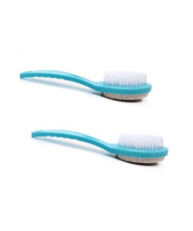 Foot Stone Brush Exfoliating Brush Shower Foot Srubber with Pumice (2PCS Blue)