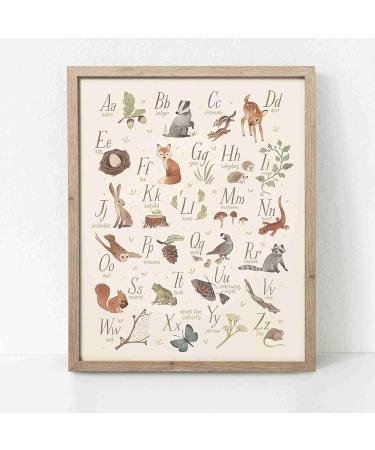 Alphabet Numbers Nursery Poster Print Animal Child Wall Art Nordic Canvas Painting Woodland Picture Kids Baby Room Home Decor 40x60cmx2 Unframed. - Buy Online on GoSupps.com