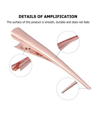 Minkissy Large Ros gold Alligator Hair Clips - 12 Metal Crocodile Hair Styling Accessories for Professional Hairdressing - Buy Online on GoSupps.com