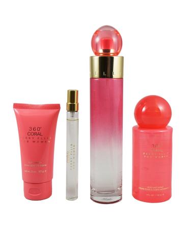 Perry Ellis Fragrances 4 Piece 360 for Women Gift Set Coral Coral 3.4 Fl Oz (Pack of 1) - Buy Online on GoSupps.com