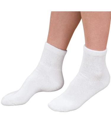 Diabetic Ankle Socks - 3 Pack Large White Large White
