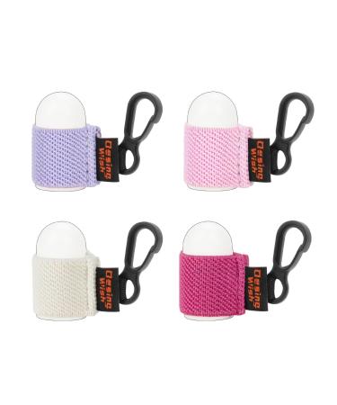 Desing Wish Lot de 4 mini porte-chapsticks l vres lastiques pour baumes l vres/gloss l vres/rouges l vres (violet/rose/blanc/rose) Lot de 4 mini violet/rose/blanc/rose