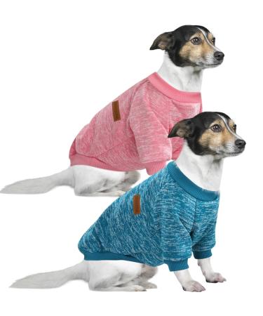 Hualisiji 4xl dog sweater Large dog sweatshirt hood for large dogs warm and light easy to wear with a soft texture elasticity (pink+blue) 2PCs pink+blue 4xL