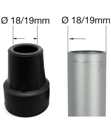 Quantum Leap 17-19mm Pack of Two Heavy Duty Rubber Ferrules Type Z Added Metal Washer for Extra Strength Crutch Tips Walking Stick Feet - Walking Stick Rubber Tips (19mm Black Crutch) - Buy Online on GoSupps.com