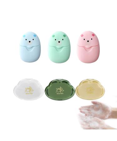 6 boxes disposable paper soap sustainable soap paper mini portable paper soap with plastic box for on the go outdoor travel camp 50 pieces of soap leaves/every boxing