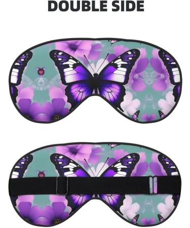 Purple Butterfly Double-Sided Sleep Eye Mask | Comfort Soft Blindfold with Adjustable Strap | Light Blocking for Perfect Rest - Buy Online on GoSupps.com