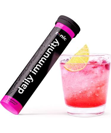 Tonic Health Immunity Effervescent Tabs - 11-in-1 Vitamins, Minerals & Phytonutrients - Vegan, No Sugar - Raspberry & Lemon Flavor - 20 Servings - Buy Online on GoSupps.com