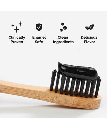 Organic Charcoal Teeth Whitening Toothpaste with Coconut Oil & Essential Oils | Enamel Safe, Clinically Proven, Vegan | Best Natural Whitener - Spearmint (4oz) - Buy Online on GoSupps.com