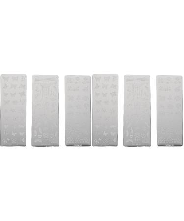 Lurrose 6pcs Nail Art Stampers Stencils Nail Stamping Plates Nail Stamping Templates for Women Girls