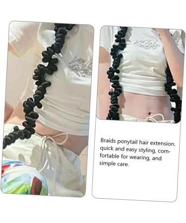 Ipetboom Braid Wigs Wig Braid Ponytail Gabor Wigs for Women Braided Ponytail Women Hair Extensions Braid Wig Hair Extensions for Braids High Temperature Wire Personality Women's Extend 75X8CM Black - Buy Online on GoSupps.com