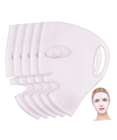 POPETPOP 5 pi ces Set de Masques Silicone R utilisables pour Visage Hydratant Couvre-masque lastique Confortable avec Ouvertures Multifonctions Accessoire de Soin pour Peau Douce et