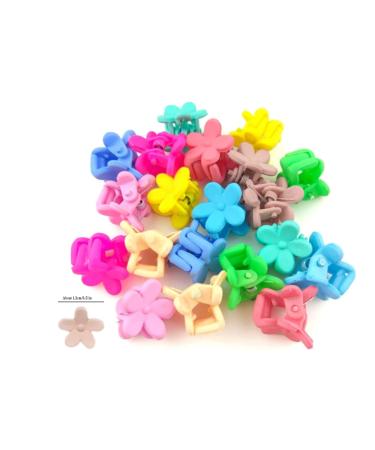 50Pcs Flower Hair Clip 0.51 inch Mini Flower Clips Plastic Hair Claw Clip Small Bangs Hairpin for Women Girls Toddlers