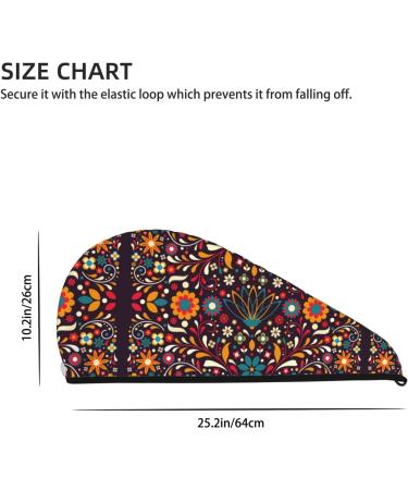 Shop Colorful Mexican Hair Towel Wrap - Quick Drying Towel Turban for Effortless Hair Care - Buy Online on GoSupps.com
