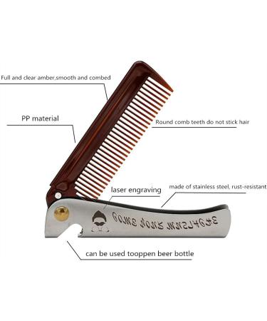 Stainless Steel Hair and Beard Comb for Men - Pocket-Sized Moustache Shaping Tool - Buy Online on GoSupps.com