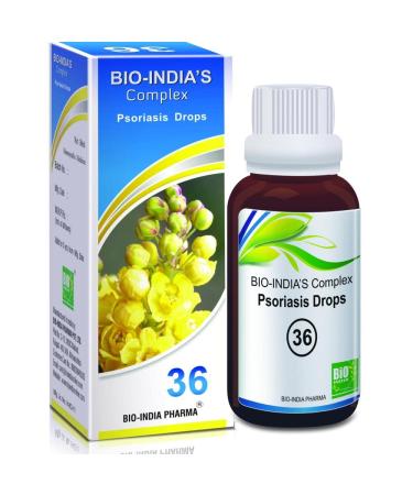 Bio India Psoriasis Drops (30ml) Relieves itching Redness Dry Eczema Psoriasis Cracked Skin/Free Ujala Eye Drops