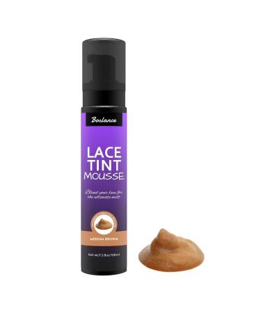 Lace Tint Mousse and Spray - Hair Color Styling Foam for Wigs Lace Frontal Wigs and Brown Hair Medium Brown - Buy Online on GoSupps.com