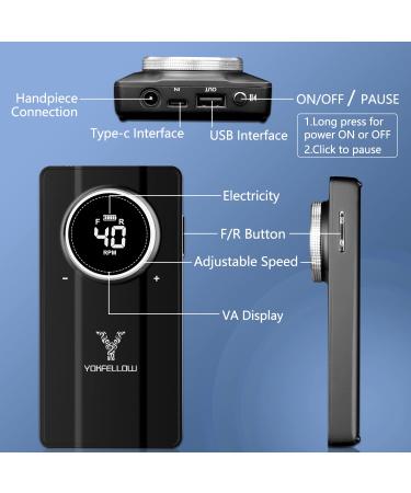 Professional Portable 40000RPM Nail Drill Machine for Acrylic Nails Black - Buy Online on GoSupps.com
