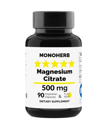 Magnesium Citrate 500 mg 90 Vegan Capsules with Premium Omega 3 - Extra high Absorption