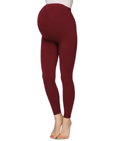 Annes styling Women s Maternity Leggings with Over Bump Support Full Length 90 DEN 12-14 Tawn Port