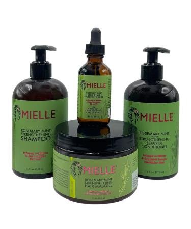 MIELLE Rosemary Mint Organics Infused with Biotin and Encourages Growth Hair Products for Stronger and Healthier Hair and Styling Bundle Set 4 PCS - Buy Online on GoSupps.com