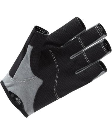Gill Deckhand Sailing Gloves - Short Finger | 3/4 Length Fingers | 50+ UV Protection | Water Repellent | Black, Large - Buy Online on GoSupps.com