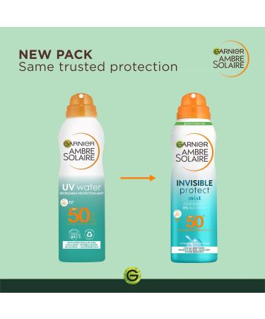 Garnier Ambre Solaire Invisible Protect Mist Transparent Sun Cream Spray SPF50 Quick Dry High Sun Protection Factor 50 Water Resistant & Non Sticky Sunscreen UVA & UVB Protection 200ml 200 ml (Pack of 1) Sun Protection Factor 50 - Buy Online on GoSupps.com
