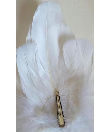2PCS Girls Heart-shaped Feather Hair Clips - White Wedding Hair Accessories - Buy Online on GoSupps.com