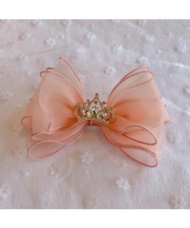 FEIFEI'S BOW Princess Chiffon Diamond Crown Unicorn Hair Clip for Baby Girls - Pale Pink - Buy Online on GoSupps.com