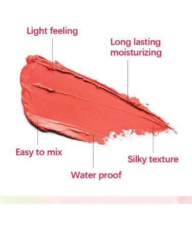 Kayswang Blush Stick 2-in-1 Cheek and Lip Tinted Moisture Stick Multi-Use Makeup Shadow Lips Cheek Blusher Creamy Makeup Long Lasting Natural Nude Makeup for All Skin (orange) - Buy Online on GoSupps.com