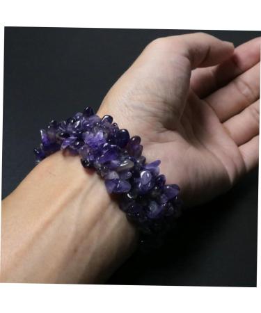 TEHAUX Womens Bracelet 2pcs Chunky Chakra Bracelet Irregular Bracelet Crystal Beads Layer Crystal Bracelet Layer Gemstone Crystals Bracelet Women Gemstone Bracelet To Heal Purple Rope - Buy Online on GoSupps.com